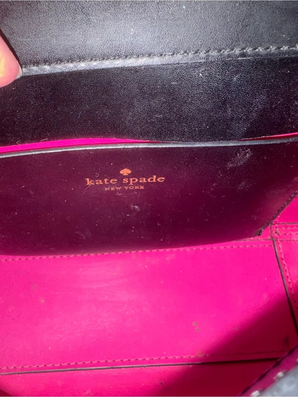 Kate Spade Black Crossbody with Pink Strap Accent ***